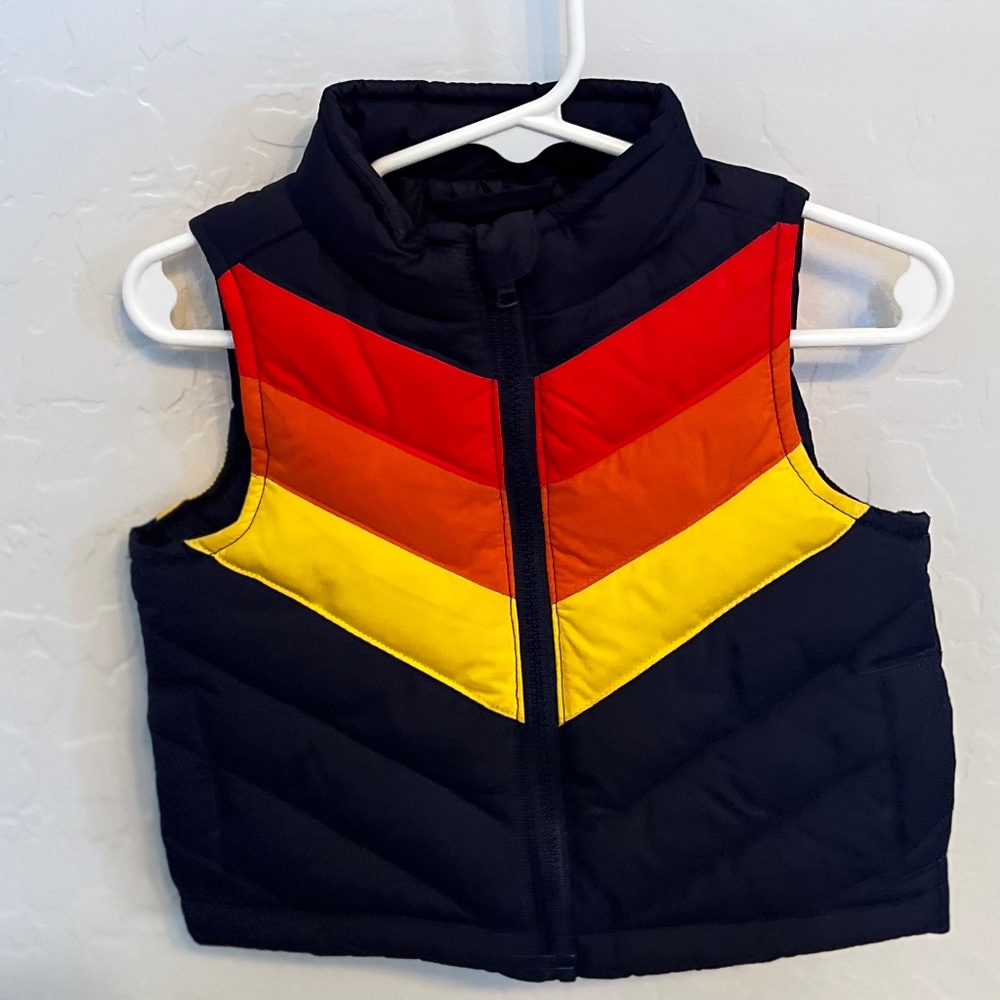 Janie and Jack aviator color chevron block vest